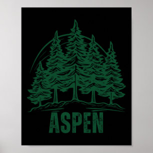 Aspen Colorado Mountains Ski Pine Tree Outdoor Usa Poster