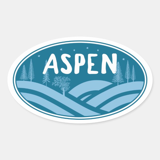 Aspen Colorado Outdoors Oval Sticker (Front)