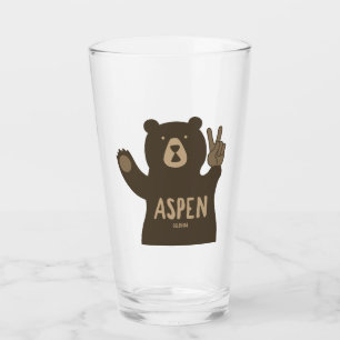 Aspen Colorado Peace Bear Glass