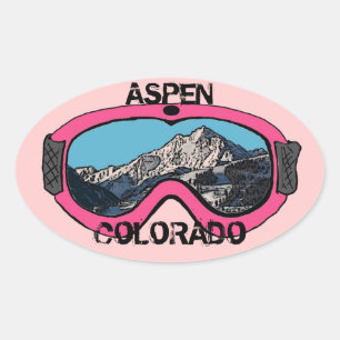 Aspen Colorado pink snow goggles stickers
