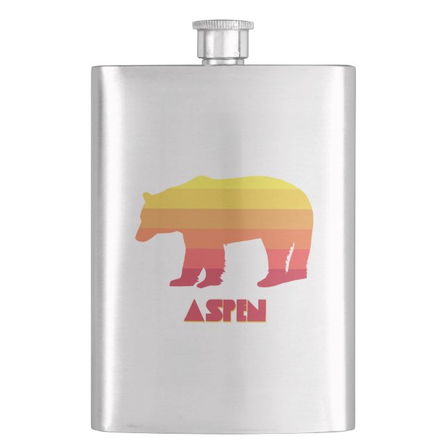 Aspen Colorado Rainbow Bear Hip Flask (Front)