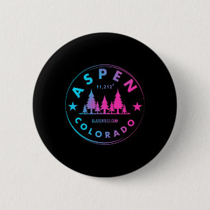 Aspen Colorado - Retro Big Mountain Forest 6 Cm Round Badge