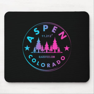 Aspen Colorado - Retro Big Mountain Forest Mouse Mat
