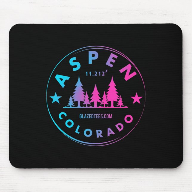 Aspen Colorado - Retro Big Mountain Forest  Mouse Mat (Front)