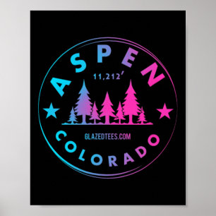 Aspen Colorado - Retro Big Mountain Forest Poster