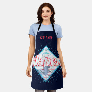Aspen Colorado Retro Skier Vintage USA Ski Apron