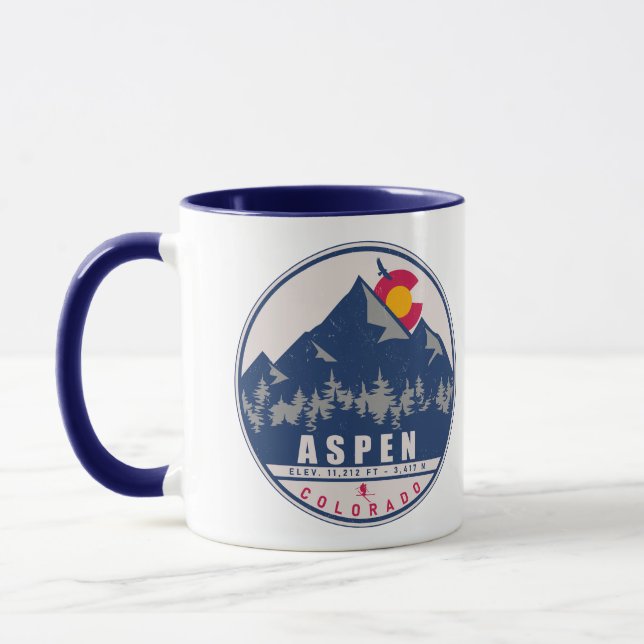 Aspen Colorado Retro Sunset Souvenirs 80s Mug (Left)