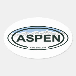 Aspen Colorado Rocky Mountain Oval Sticker
