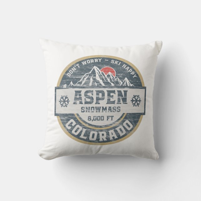 Aspen Colorado Rocky Mountains Tee Hiking Camping  Cushion (Front)