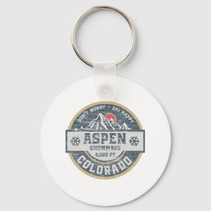 Aspen Colorado Rocky Mountains Tee Hiking Camping Key Ring