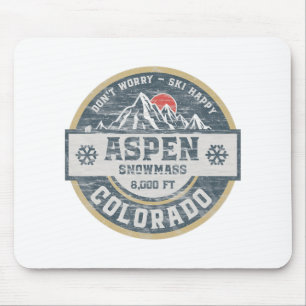 Aspen Colorado Rocky Mountains Tee Hiking Camping Mouse Mat