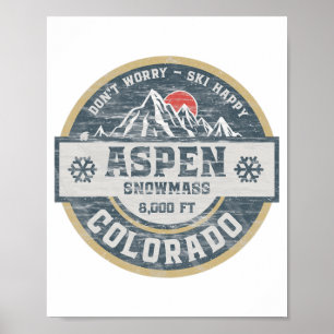 Aspen Colorado Rocky Mountains Tee Hiking Camping  Poster