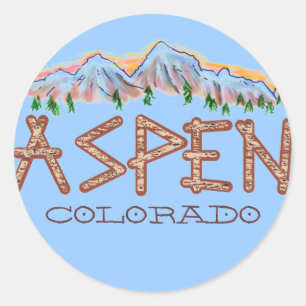 Aspen Colorado rustic tree mountains stickers