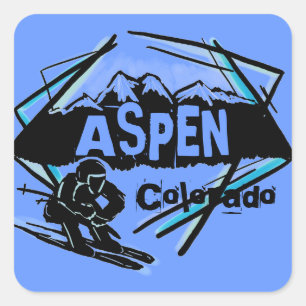 Aspen Colorado ski blue mountain stickers