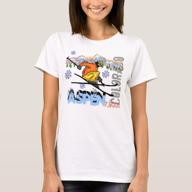 Aspen Colorado ski elevation tee (Front)