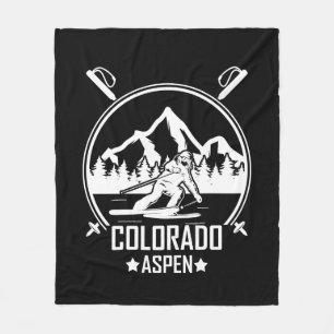 Aspen Colorado ski Fleece Blanket
