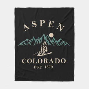 Aspen Colorado ski Fleece Blanket