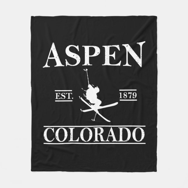 Aspen Colorado ski Fleece Blanket (Front)