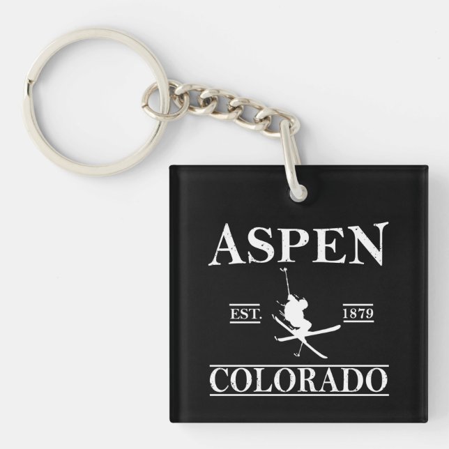 Aspen Colorado ski Key Ring (Front)