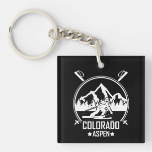 Aspen Colorado ski Key Ring