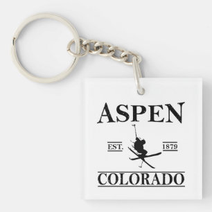Aspen Colorado ski Key Ring