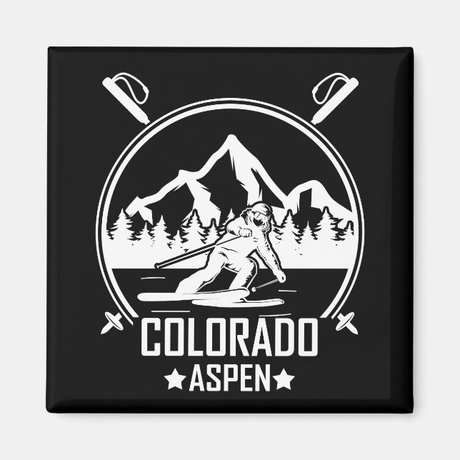 Aspen Colorado ski Magnet (Front)