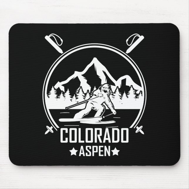 Aspen Colorado ski Mouse Mat (Front)