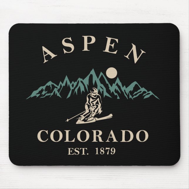 Aspen Colorado ski Mouse Mat (Front)