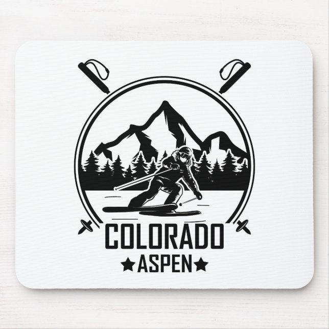 Aspen Colorado Ski Mouse Mat (Front)