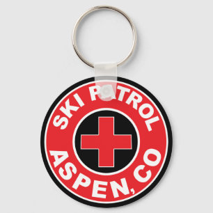 ASPEN COLORADO SKI PATROL MOUNTAINS SKIING LOGO KEY RING
