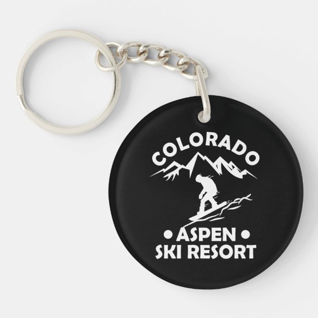 Aspen Colorado ski resort Key Ring (Front)