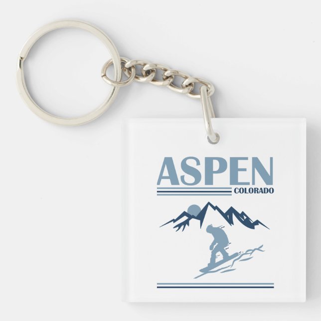 Aspen Colorado ski resort Key Ring (Front)