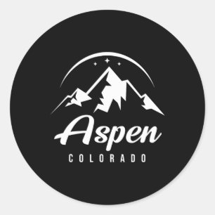 Aspen Colorado Ski Resort Skiing Snowboarding Classic Round Sticker