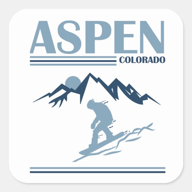 Aspen Colorado ski resort Square Sticker (Front)