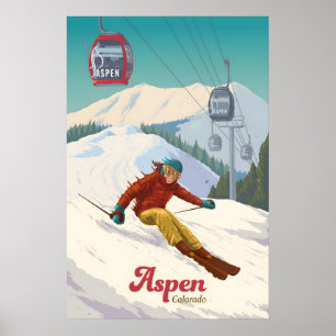 Aspen Colorado Ski Resort Travel Poster