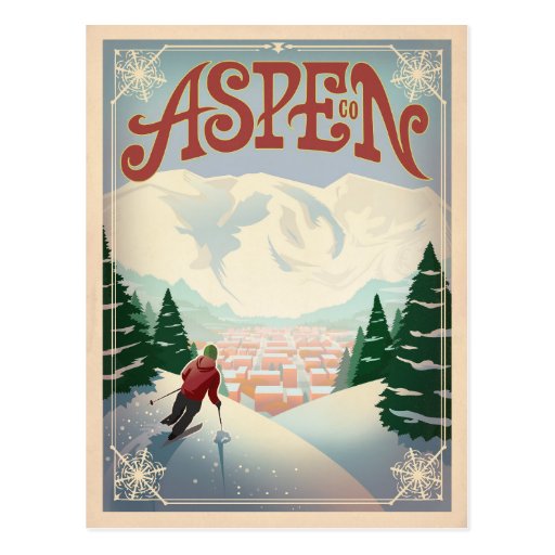 Image of Aspen, Colorado | Ski Slopes Postcard
