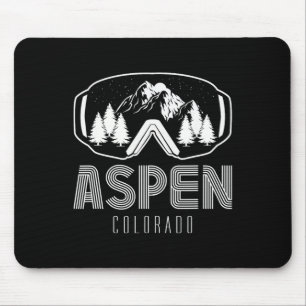 Aspen Colorado Ski Snowboard Goggles Mountain Skii Mouse Mat
