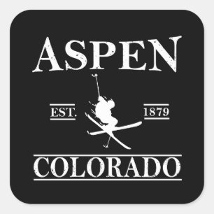 Aspen Colorado ski Square Sticker