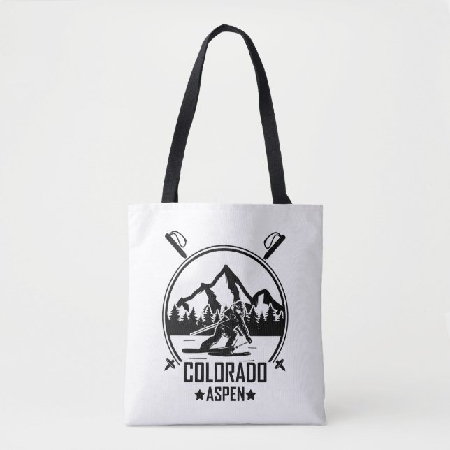 Aspen Colorado Ski Tote Bag (Front)