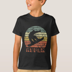 Aspen Colorado Snowboard Retro Sunset T-Shirt