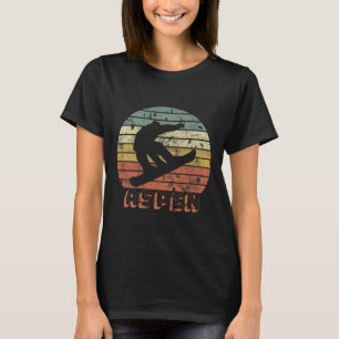 Aspen Colorado Snowboard Retro Sunset  T-Shirt