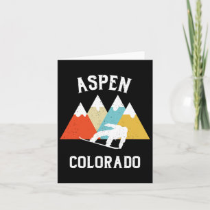 Aspen Colorado Snowboard Vacation Souvenir Card