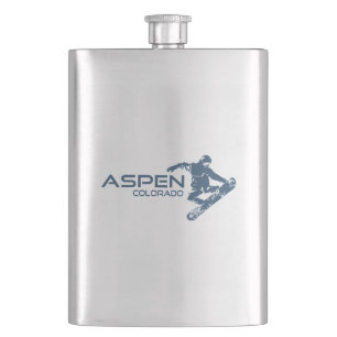 Aspen Colorado Snowboarder Hip Flask