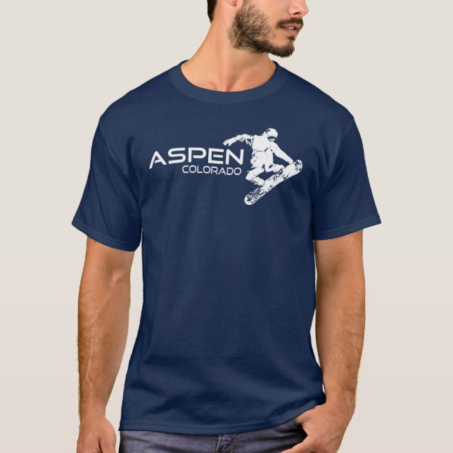 Aspen Colorado Snowboarder T-Shirt (Front)