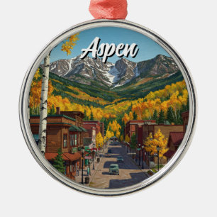 Aspen Colorado Travel Metal Tree Decoration