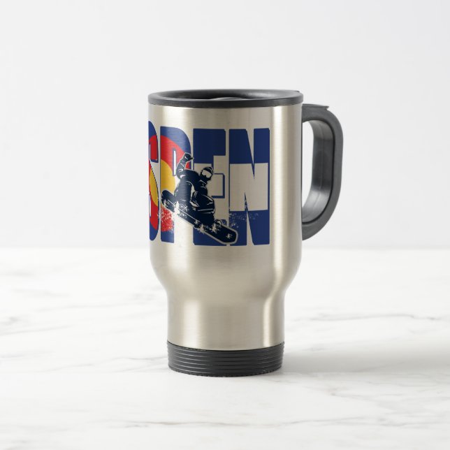 Aspen Colorado Travel Mug (Front Right)