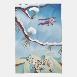 Aspen Colorado travel poster Tea Towel