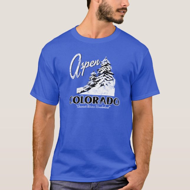 Aspen Colorado USA Retro Design T-Shirt (Front)