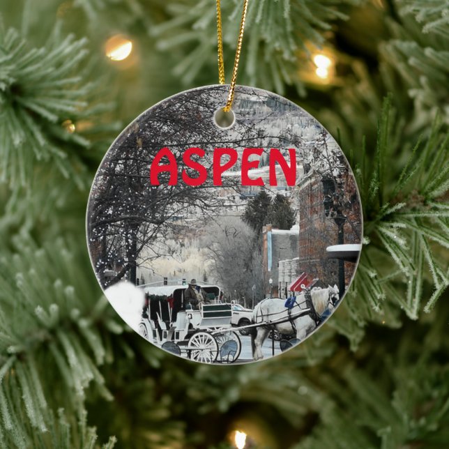 Aspen Colorado Vacation Picture Christmas Ornament (Tree)