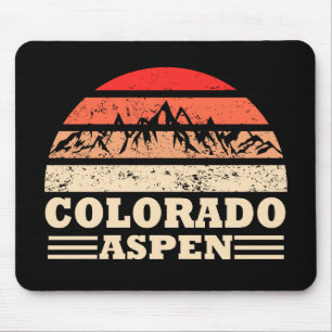 Aspen Colorado vintage ski resort Mouse Mat